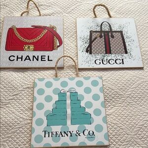 Chanel, Gucci, Tiffany & Co. Decorative Wall Art Set
